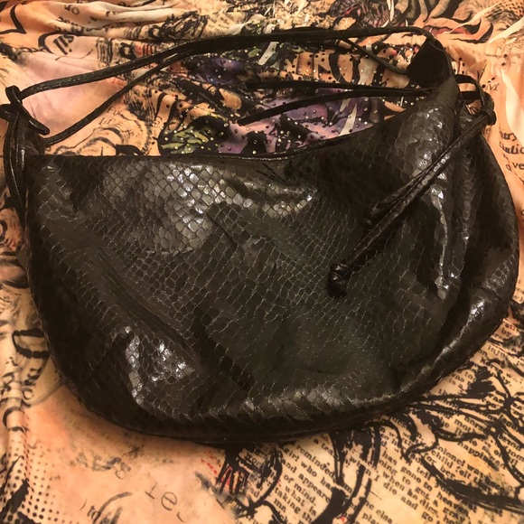 Carlos Falchi Faux Snakeskin Shoulder Bag - Picture 1 of 5
